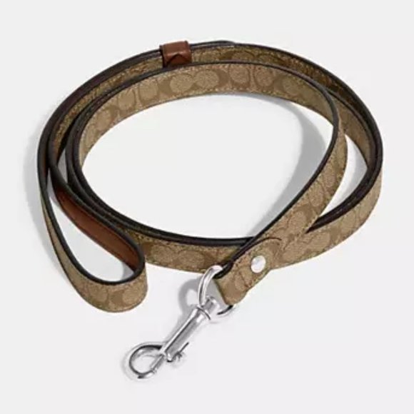 NWT $98 COACH Small Signature Dog Pet Leash